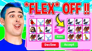 *TRADE OR FLEX* Challenge In Adopt Me !! Roblox Adopt Me Trading *MEGA NEON SANDFISH* In Rich Server