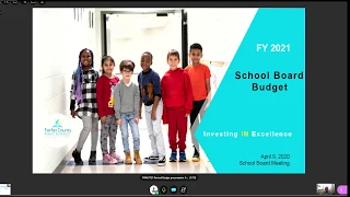 FCPS School Board Work Session 4-9-20 Budgetary Impact of COVID-19