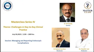 ISG MASTERCLASS IV 2  Managing and reporting endoscopic complications  DR NAGESHWAR REDDY