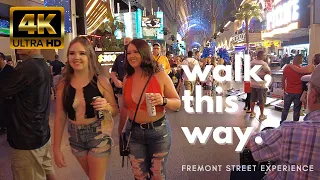 Fremont Street Las Vegas [4K video] All walk & no talk