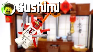 Custom LEGO Sushimi Minifigure + Kitchen Boss Lair MOC