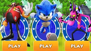 Sonic Dash - Movie Sonic vs All Bosses Zazz Eggman MOD - All 60 Characters Unlocked