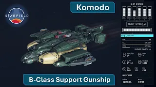 Starfield custom ship - Komodo B Class Gunship - Parts and Build Guide
