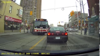 Woman Almost Walks into TTC Bus in Toronto