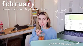 february monthly reset & plan with me 2023 | setting goals, monthly reflection & youtube analytics