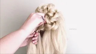 Простая и Быстрая Прическа с бубликом на Новый год 2021. New Bun hairstyle for gown.