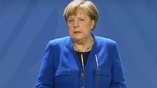 Einreiseverbot: Pressekonferenz von Bundeskanzlerin Angela Merkel am 17.03.20.