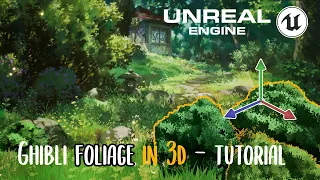 How to Create Ghibli inspired Foliage bushes - File project DOWNLOAD - UE5 and blender tutorial