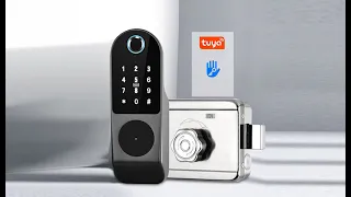 Tuya WIFI Fingerprint Password Lock Touch Screen Password Swipe Card Fingerprint Keyless Unlock