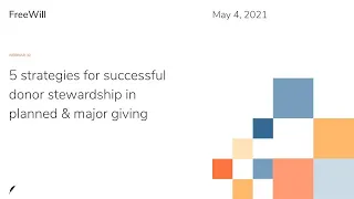 Webinar: 5 strategies for successful donor stewardship