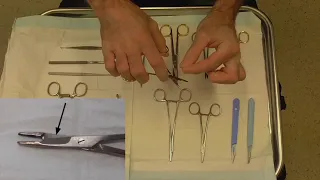 Common surgical instruments used in skin cancer surgery. #109