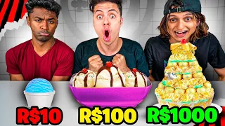 QUEM FAZ A MELHOR COMIDA DE R$10, R$100 e R$1000 - Desafio