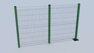 peach post 3D fence installation