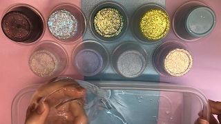 MIXING ALL MY NEW GLITTERS INTO CLEAR SLIME!💕🍬