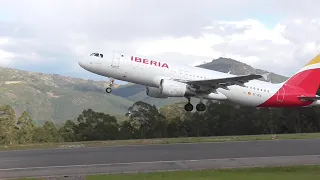 Airbus A320 EC-IEG take off from rwy 01 LEVX (Vigo-Peinador)