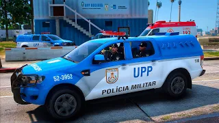 CONFRONTO DISPAROS NA BASE DA UPP PMERJ | GTA 5 POLICIAL
