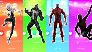 SpideGwen vs Venom vs Carnage vs Miles Morales, Ultimate Marvel Tiles Hop