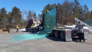 EPIC! Semi load of glass SMASHED!!!