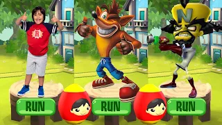 Tag with Ryan vs Crash Bandicoot: On the Run - Combo Panda Boss Fight - All Characters Unlocked