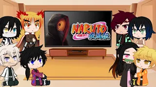 Tanjiro, Inosuke, Zenitsu, Nezuko e Hashiras reagindo a Naruto || Parte  2