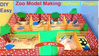 zoo model making easy using cardboard and paper  | diy | howtofunda | cardboard crafts | still model