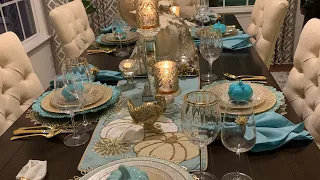 How to decorate Glam Thanksgiving Tablescape || Part 3 Fall series Tablescape