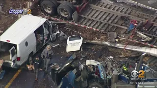 1 dead after tractor trailer plummets over overpass in Westchester