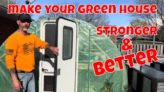 10x20 Amazon Green House / With Awesome Diy Upgrades / And Yes A Camper Door !!!