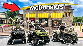 WE WENT TO MCDONALDS ON FOUR WHEELERS! *INSANE*