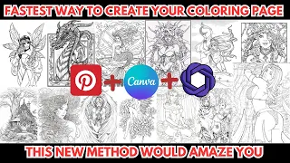 FASTEST way to Create your COLORING PAGE - AI ALTERNATIVE #kdp