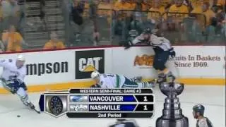 Shea Weber nails Alexandre Burrows