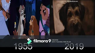 Lady And The Tramp - Bella Notte Spaghetti Scene (1955 - 2019 Comparison)