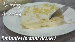 5minutes dessert Recipe/No bake dessert recipe/Instant biscuit pudding/ Easy ulker biscuits dessert