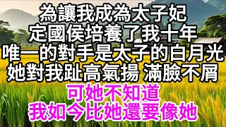 為讓我成為太子妃，定國侯培養了我十年，唯一的對手是太子的白月光，她對我趾高氣揚滿臉不屑，可她不知道，我如今比她還要像她 【美好人生】