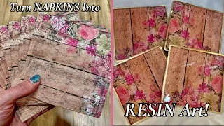 #198 Using NAPKINS In This Easy Resin Coaster Tutorial! UNUSUAL Technique!