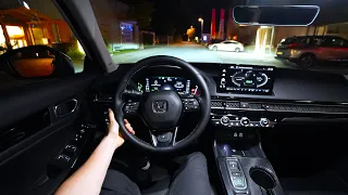 New Honda Civic Hybrid eHEV 2023 | Test Drive POV at Night