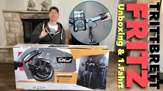 Hier kommt der FRITZ von Trittbrett - E-Scooter Alleskönner - UNBOXING, SETUP & 1. Probefahrt