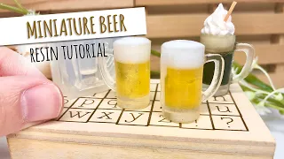 DIY Fake Food and Drinks - Miniature Beer - Resin Tutorial by RintyCrafty