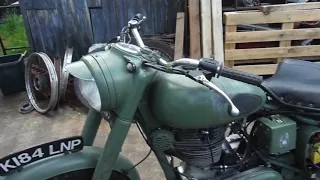 Royal Enfield Bullet 500 Asbo 37 running with ignition timing correctly set.