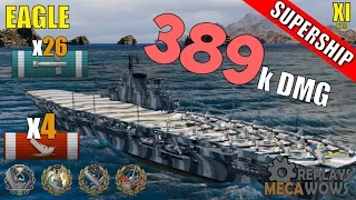 DAMAGE RECORD! Eagle 4 Kills & 389k Damage | World of Warships Gameplay