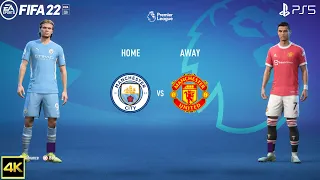 FIFA 22 PS5 | Manchester City Vs Manchester United | Ft. Haaland, De Jong  | Premier League 2022/23