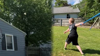 Hitting A Baseball Over My House!