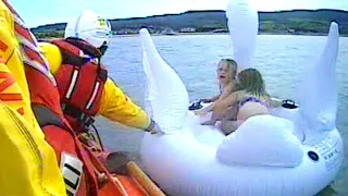 Rescuers Save 5-Year-Old Girls Stranded on Inflatable Swan