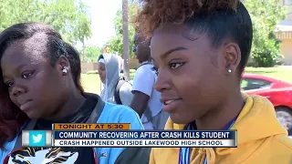 Students honor high school senior killed in crash outside school in St. Pete