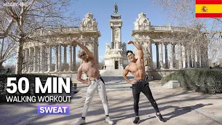 [Eng] 50m Full Body Super Sweaty💦 Walking Workout (Madrid, Spain)