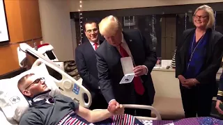 Wounded 25-Year-Old Airborne Engineer Given Purple Heart by President Trump