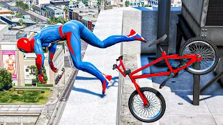 GTA 5 SpiderMan BMX Stunt Fails Episode 8 (Euphoria Physics Showcase)