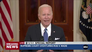 President Biden speaks on overturning of Roe v. Wade, calls abortion ruling 'a sad day' for country