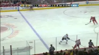 Milan Lucic deflection goal 1-0 April 13 2013 Boston Bruins vs Carolina Hurricanes NHL Hockey