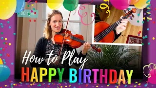 How to play Happy Birthday | Easy Beginner Song | Violin Tutorial